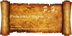 Podwinetz Hajna névjegykártya
